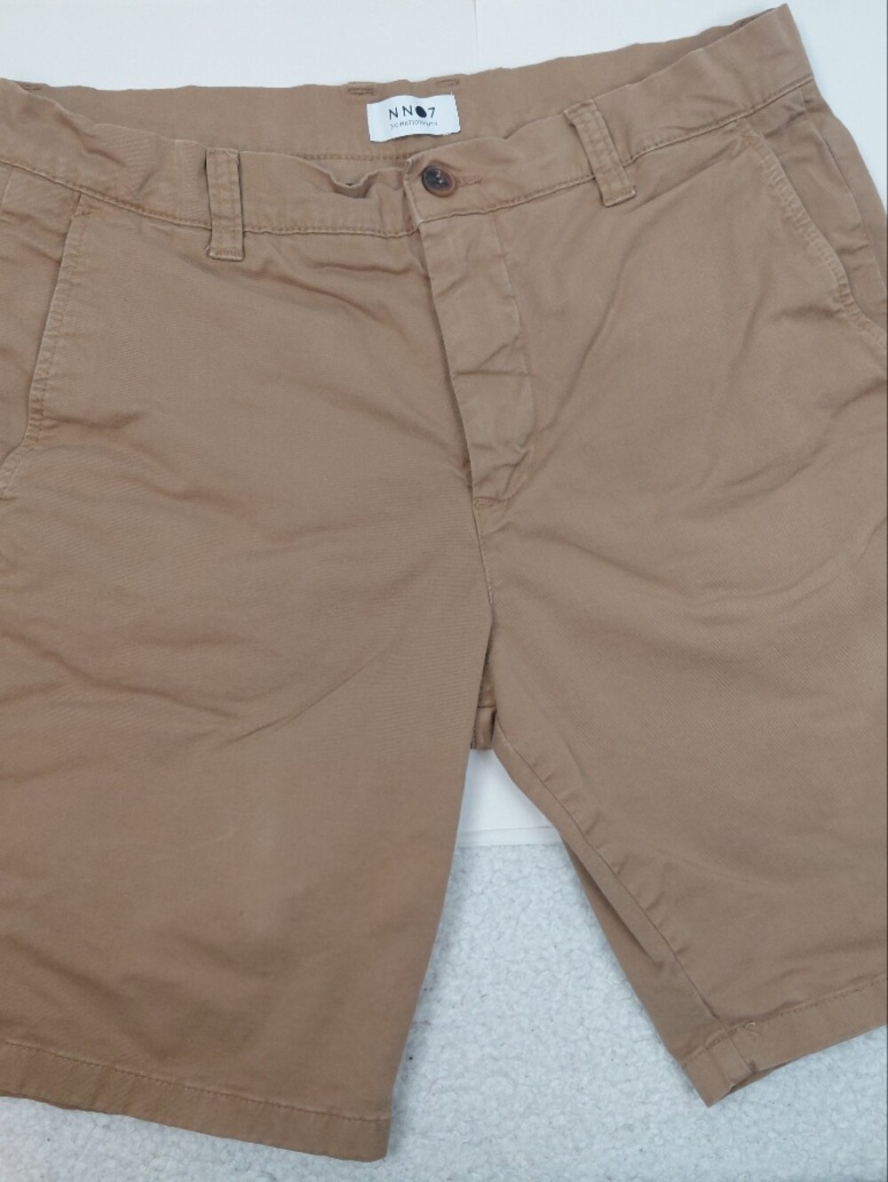 No Nationality Crown 1450 Stretch Cotton Chino Shorts Size 32 Tan